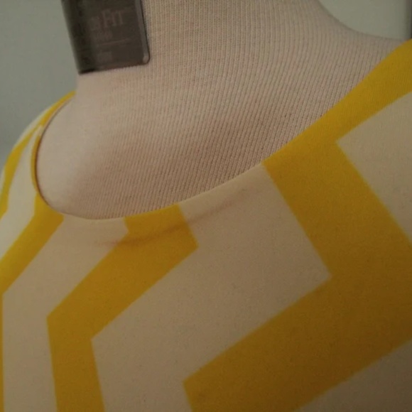 NWTJulie Brown Gabrielle Lemonade Yellow White Chevron Dress - Picture 2 of 5